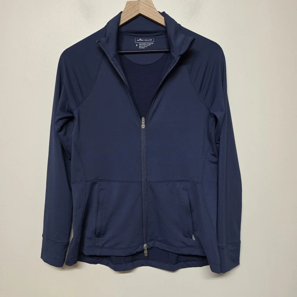 Peter Millar Jacket Navy Blue Full Zip Women's Small Athleisure Golf Pickleball - Picture 1 of 6
